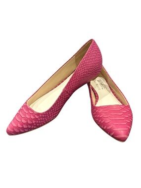 Ron White Bright Pink Textured Pointed-Toe Women's Flats, size 6